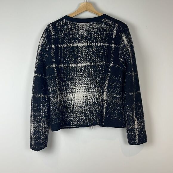 Marccain sports wool blend black and white zip up jacket size 6 - Picture 4 of 11